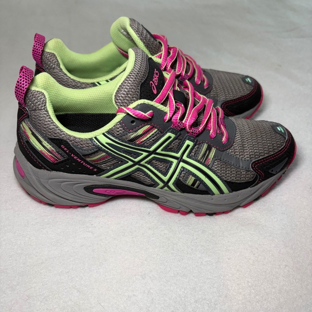 Asics Gel-Venture 5 Womens Size 6 Trail Running Shoes Gray Pink T5N8N Activewear